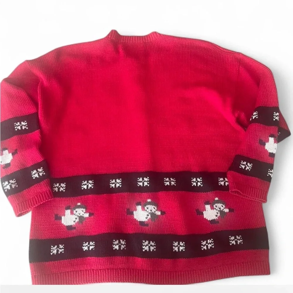 Vintage Y2K Festive Snowman Red Cardigan ‘ugly Christmas sweater’ !!!